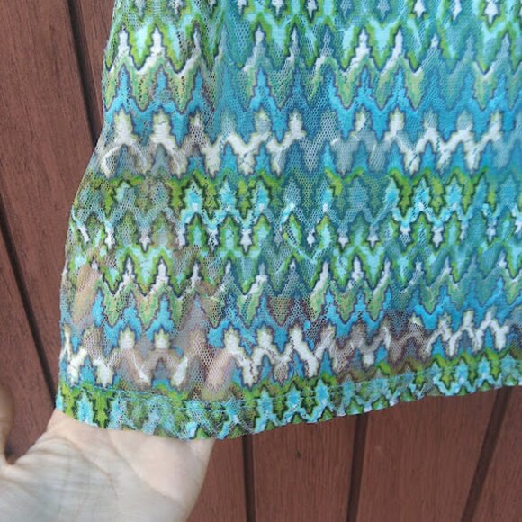 LEMON FIZZ | Girls Y2K Mesh Zig Zag Chevron Retro Mod A-Line Shift Dress 14 - Picture 5 of 15